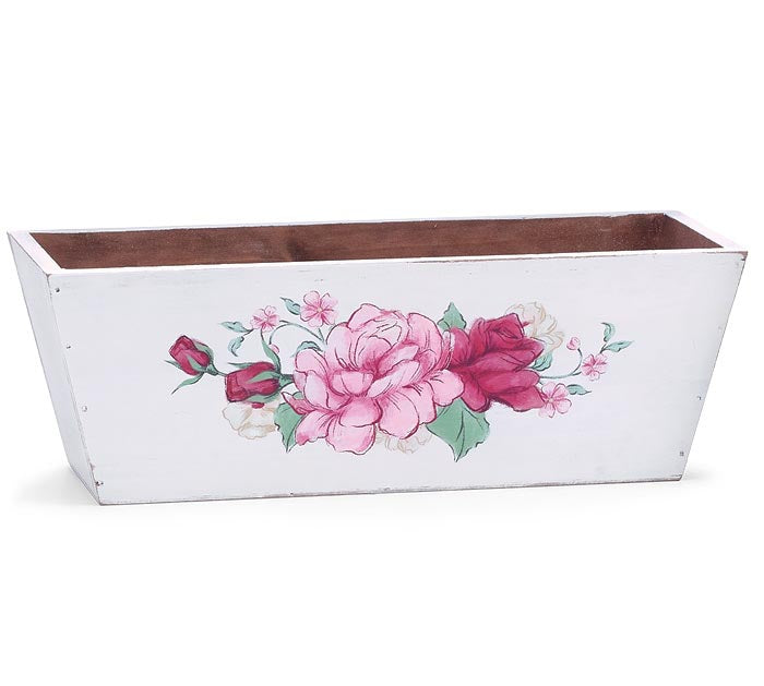 Valentine's Day - 12" RECTANGLE WOOD AMOUR PLANTER