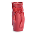 8" RED CINCHED WITH BOW PORCELAIN VASE