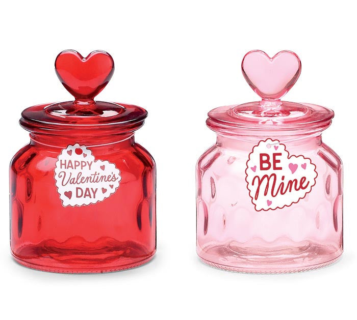 Valentine's Day - 6"H Glass Candy Jar