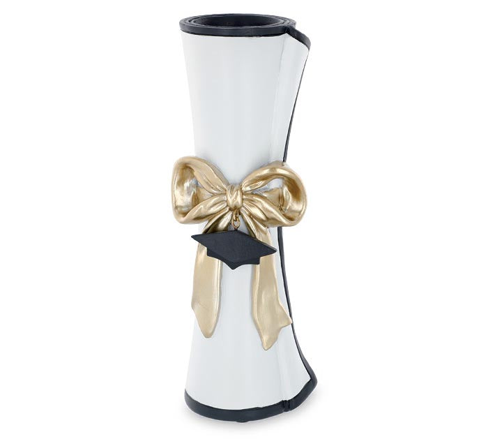8.75" RESIN GRADUATION DIPLOMA VASE