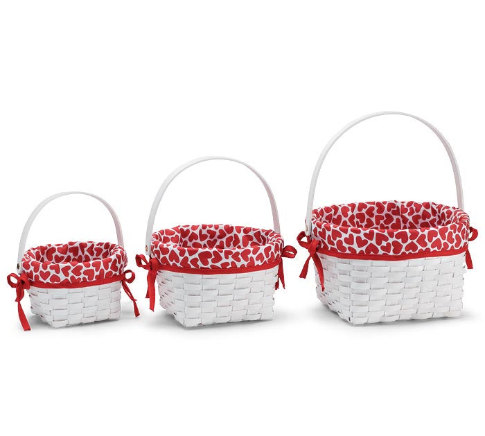 Valentine's Day - VALENTINE NESTED WOOD CHIP BASKETS - SET OF 3