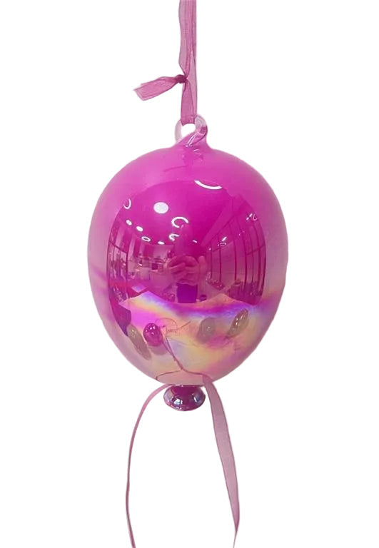 5.6" LUXE GLASS IRIDESCENT PEARLIZED BALLOON ORNAMENT