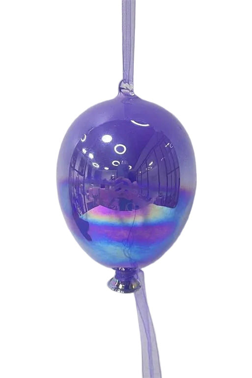 5.6" LUXE GLASS IRIDESCENT PEARLIZED BALLOON ORNAMENT