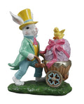 9.25" RESIN BUNNY WITH BOW EGG