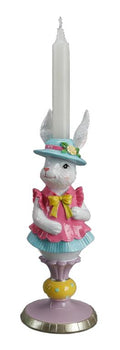 10.83" RESIN MRS. BUNNY TAPER CANDLE HOLDER