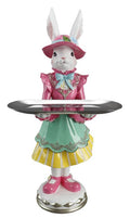 23.43" RESIN MRS. SERVER BUNNY METAL PLATE