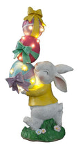 18.5" RESIN BUNNY WITH LIT EGGS