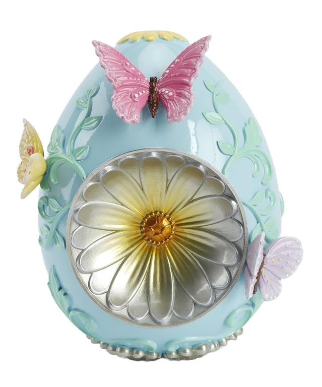 8.27" RESIN EGG WITH BUTTERFLIES