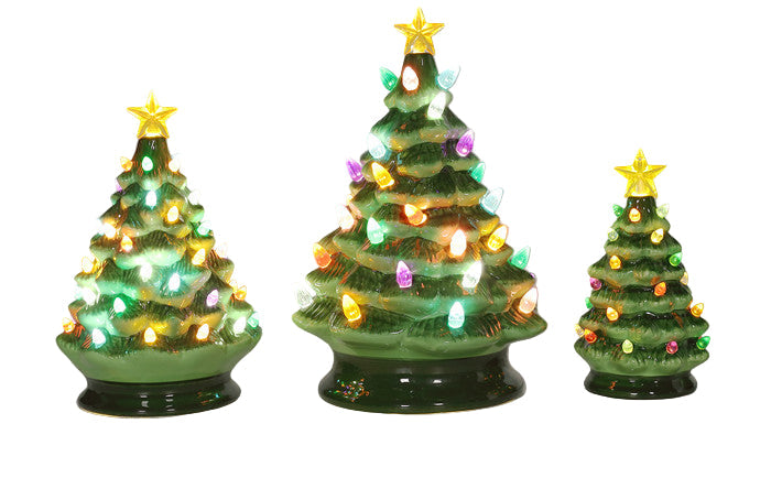 Christmas Carousel Collection - Traditional Retro Ceramic Light Up Tree