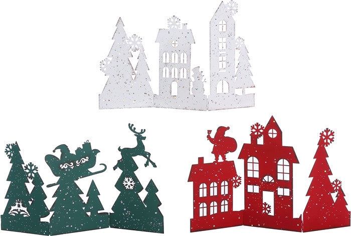 Christmas Carousel Collection - 14.75" Silhoutte House Fold