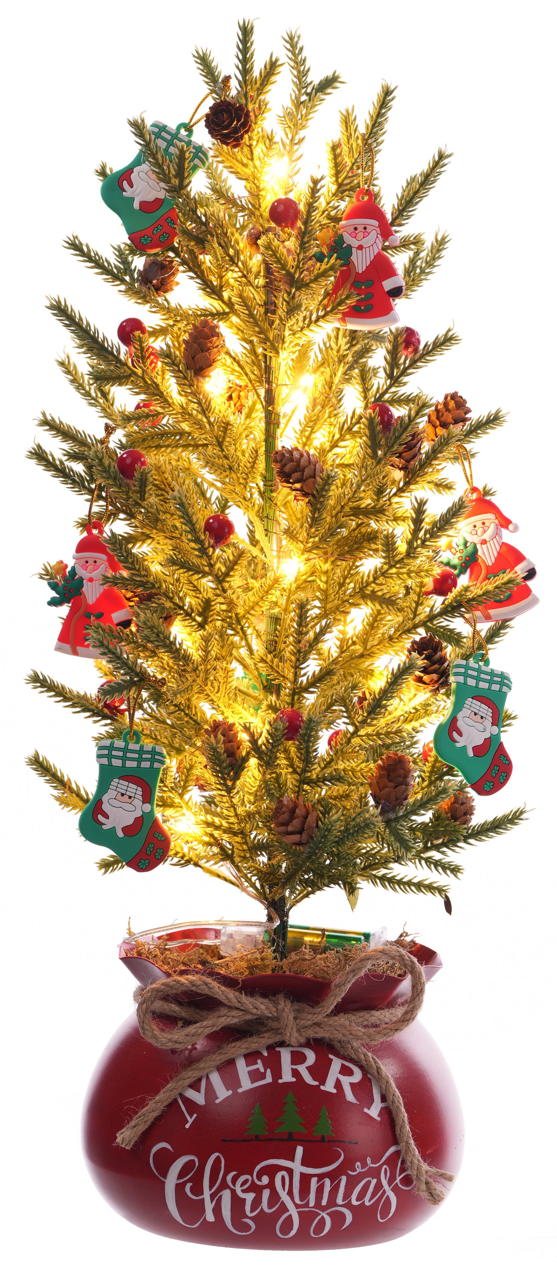 Christmas Carousel Collection - 22.75" Light Up Tree in Pot