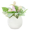 8.5" Speckled Eggs in White Egg Pot
