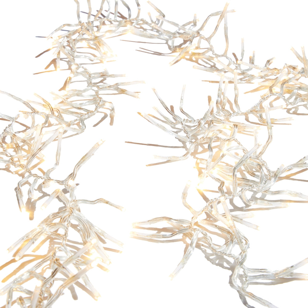 Christmas Carousel Collection - 10' Cluster Lights - Clear Wire 300 White Light with Remote