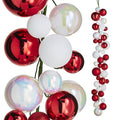 Ball Garlands 4' Red, White And Iridescent Ball Garland