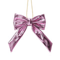 Valentine's Day - 6.75" Metallic Bow Ornament - Light Pink
