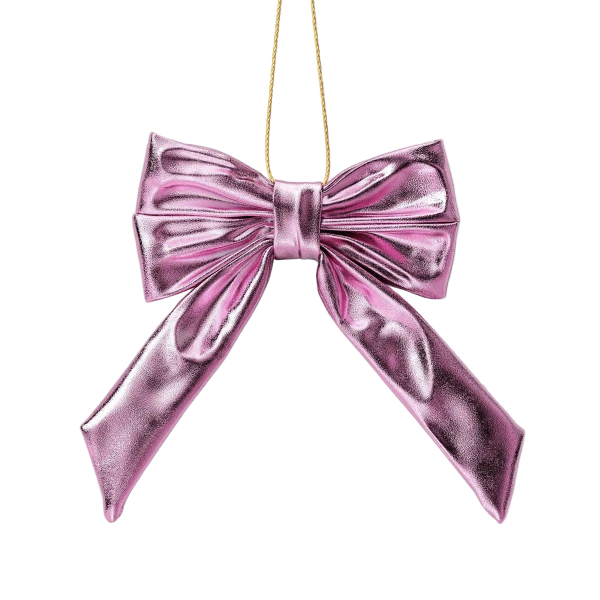 Valentine's Day - 6.75" Metallic Bow Ornament - Light Pink