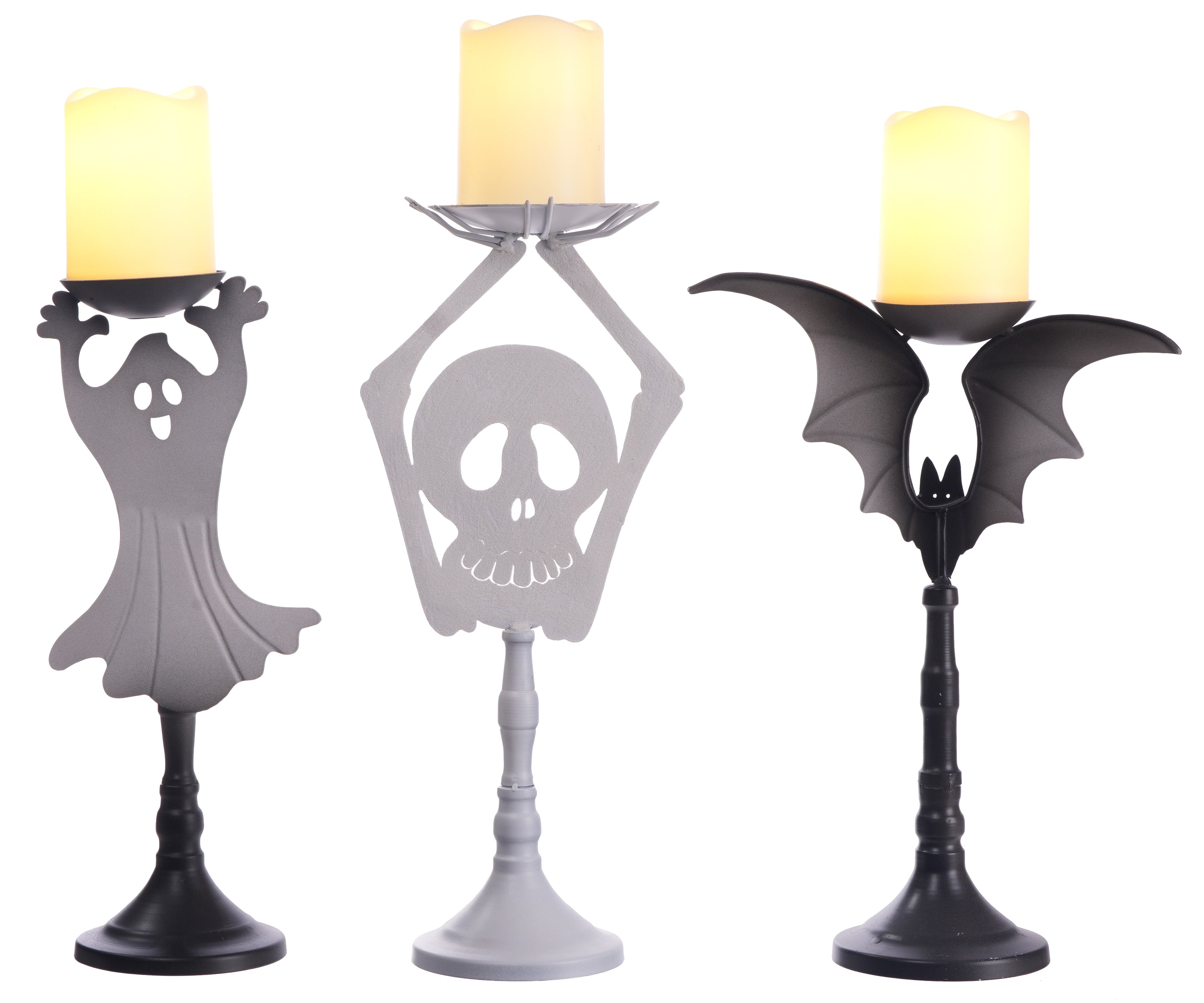14" Metal Halloween Candle Stands - SET OF 3