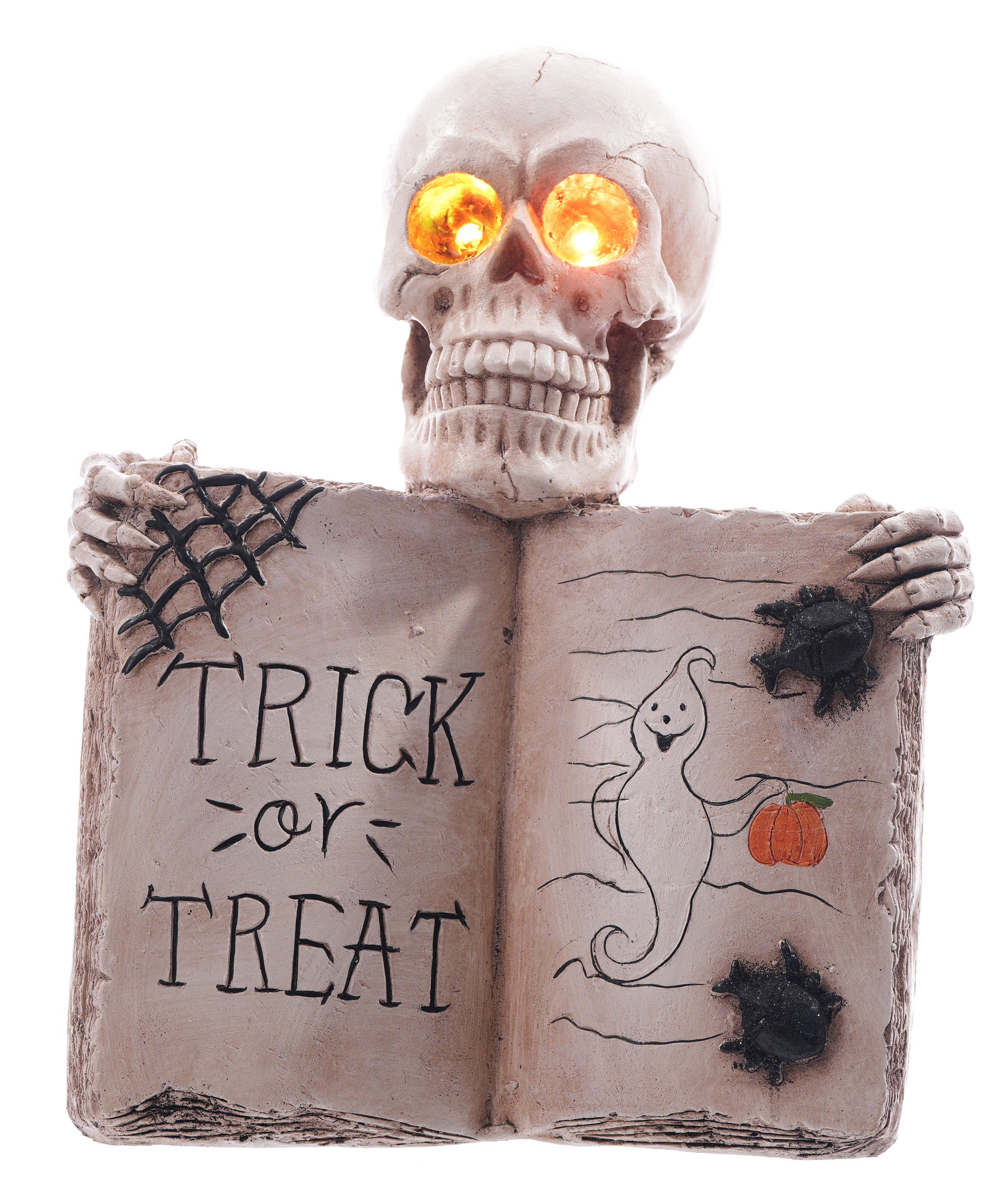 17" Glow Skull With Book