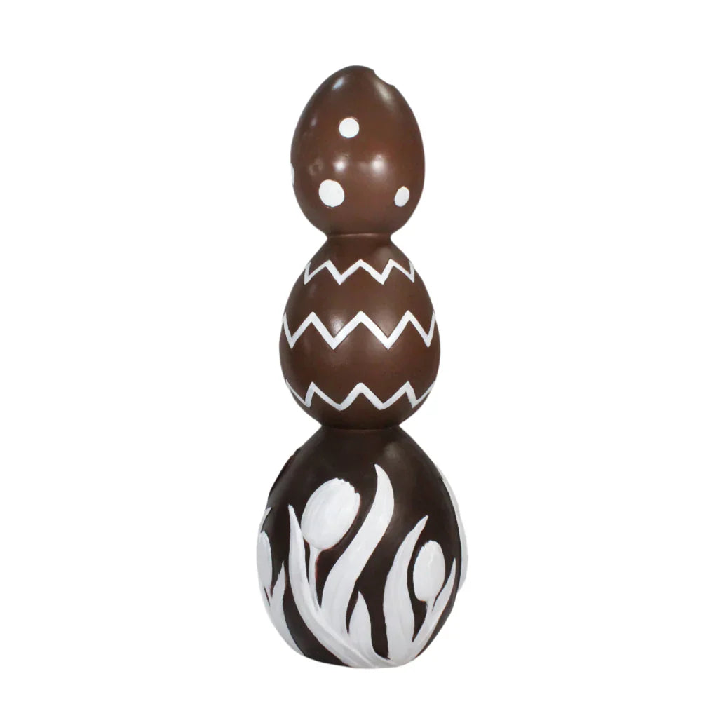 36” RESIN CHOCOLATE STACK OF EGGS