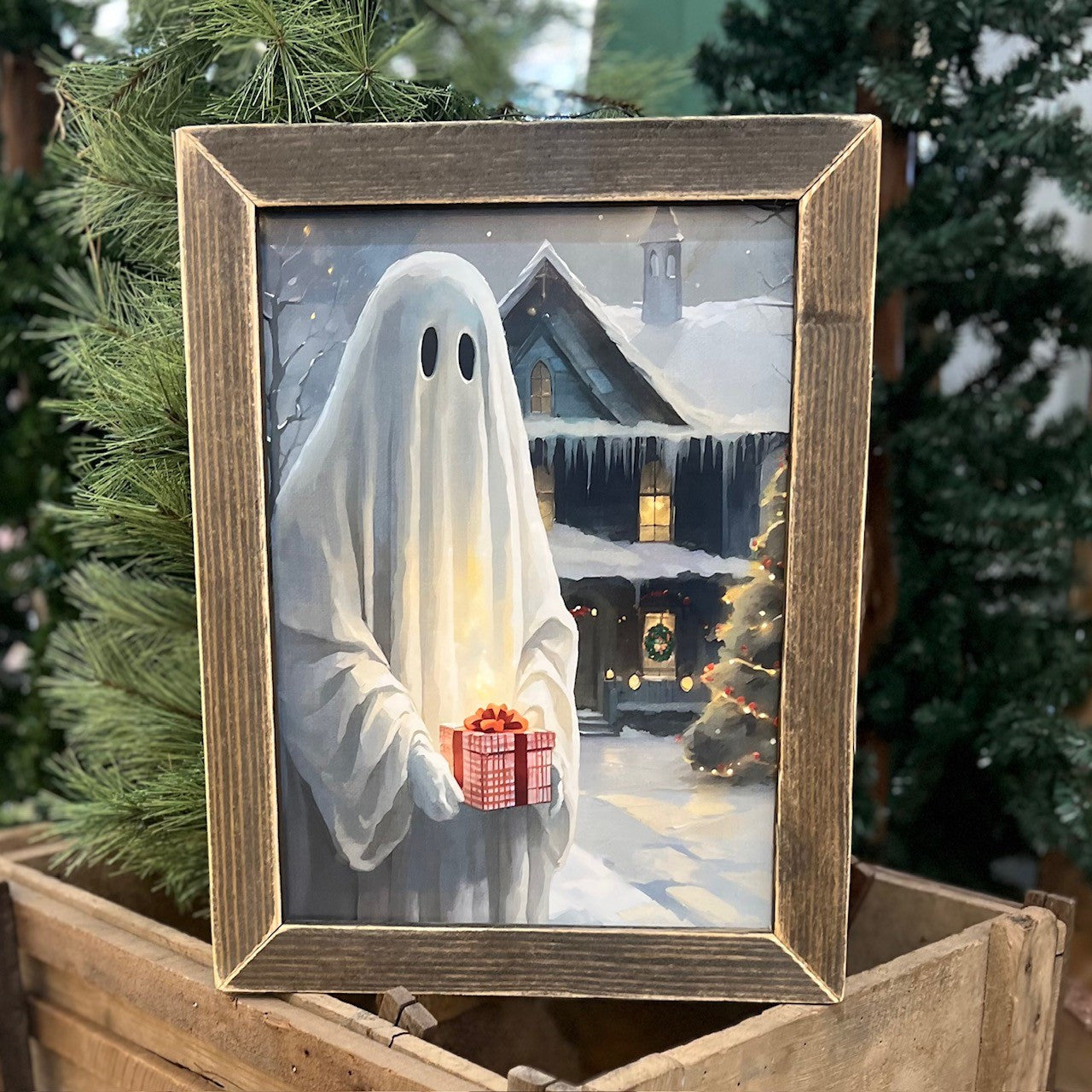 Christmas Carousel Collection - 12" x 16" Ghost of the Holiday Host Wall Art