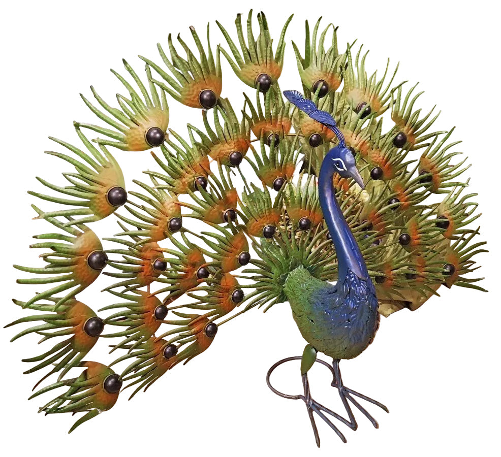 36X13X25 METAL PEACOCK