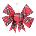 Christmas Carousel Collection - 7" Red Plaid Bow Ornament