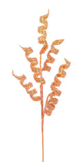 30"L V-CUT FOIL CURLY RIBBON SPRAY IRIDESCENT ORANGE