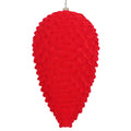 Christmas Carousel Collection - 10" Red Flocked Pinecone Ornament