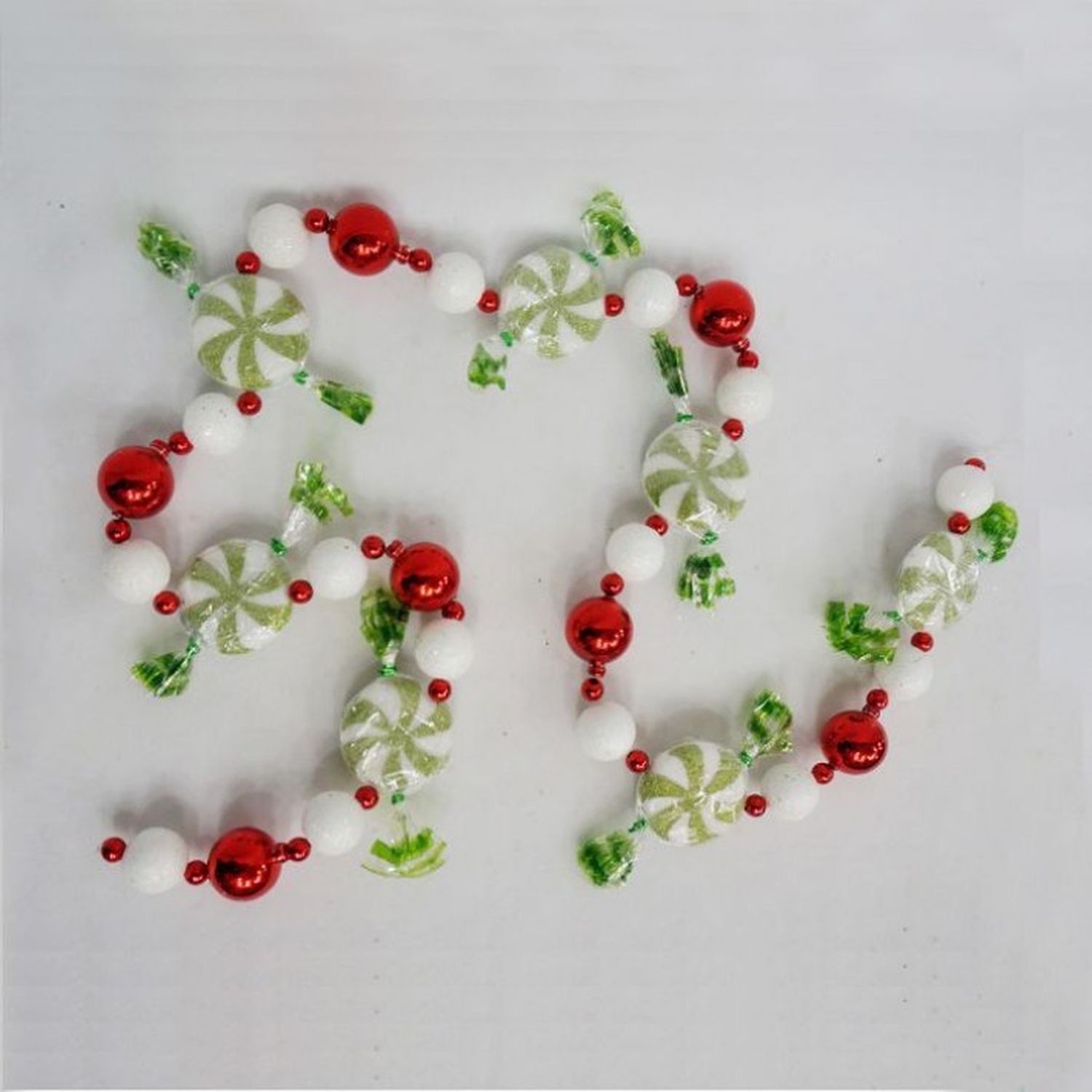 48" Peppermint Candy With Ball Garland