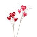 16" TRIPLE FELT HEART W/GLITTER PICK 2/AST