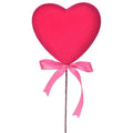 18" HOT PINK FLOCKED SOLID HEART PICK