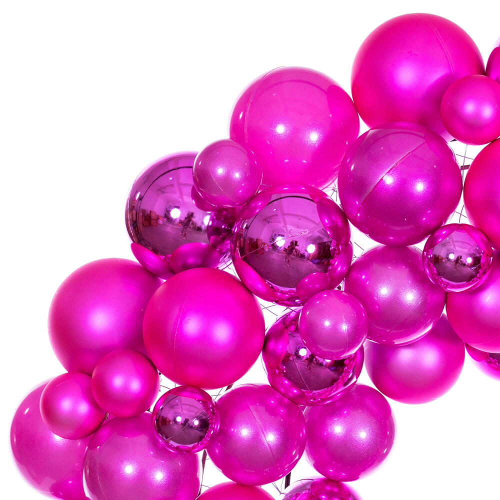 24" Hot Pink Ball Wreath