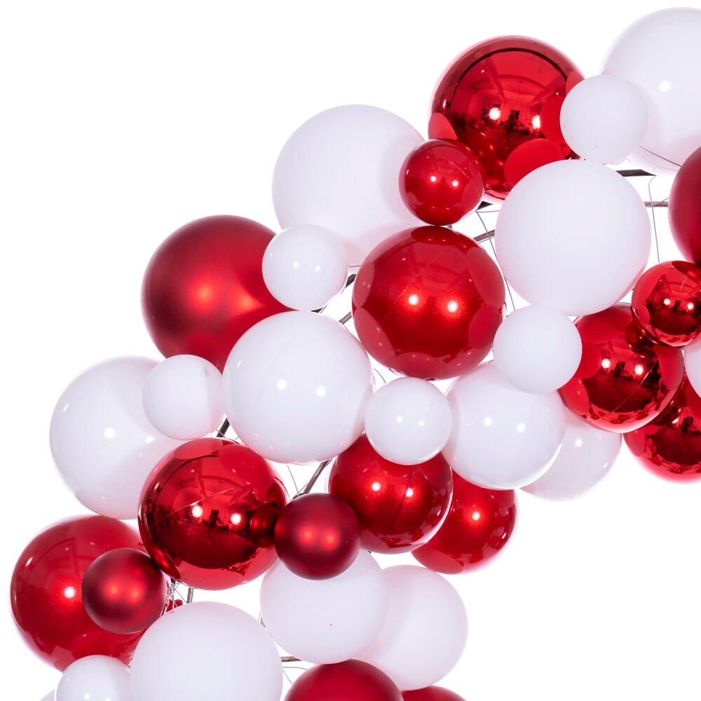 Candy Cane Lane -  24" Red/White Ball Wreath