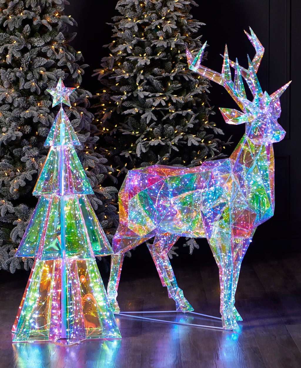 Iridescent LED Christmas Deer 57", LED lights