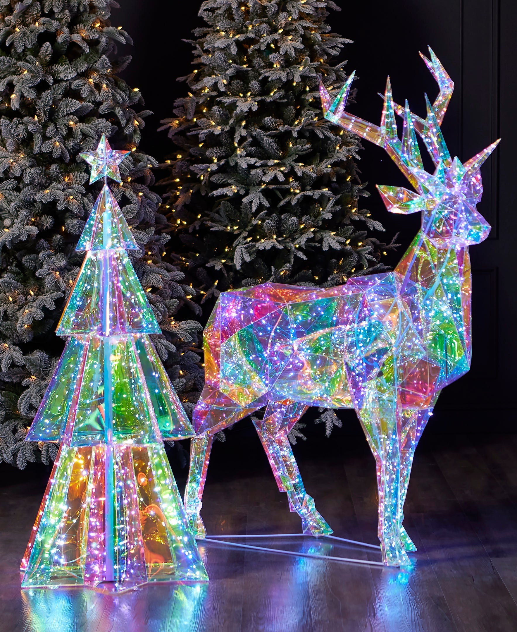 Iridescent LED Christmas Deer 57", LED lights