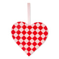 Cupid's Valentine - 4" Checkered Heart Ornament