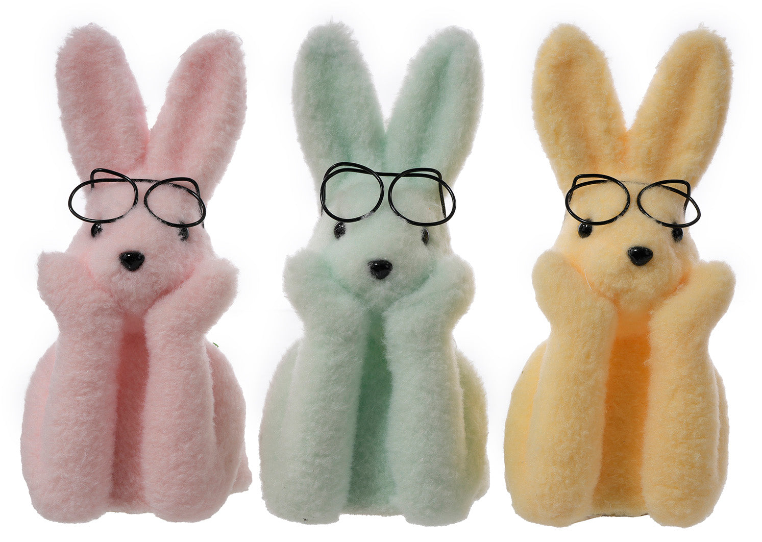 10" Flocked Thinking Bunny