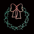 Christmas Carousel Collection - 29" 120V Rope Light/String Light Wreath