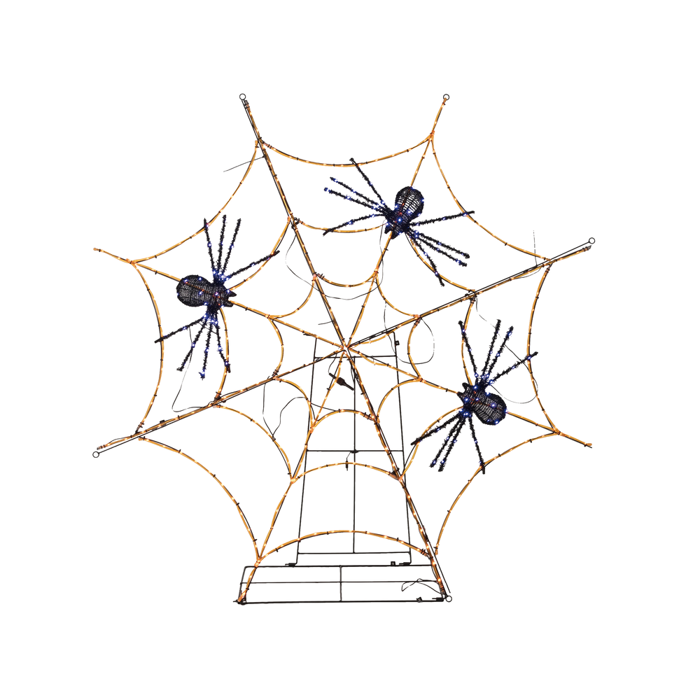 54" LED Spider Web With 3 Black Spiders