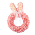 13.8" Hydrangea Bunny Wreath Pink
