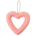 Cupid's Valentine - 6" Pink Tinsel Heart Ornament