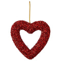 Cupid's Valentine - 6" Red Tinsel Heart Ornament