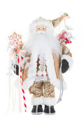 19″ Cream and White Fabric Gingerbread Santa