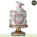 12.5" RESIN HAPPY EASTER CAKE WITH BUNNY