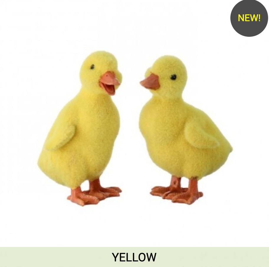 SET OF 2 - 5" RESIN FLOCKED DUCKS