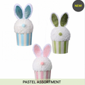 7" VINTAGE EASTER FAUX SNOWCONE W/STRIPE CUP - SET OF 3