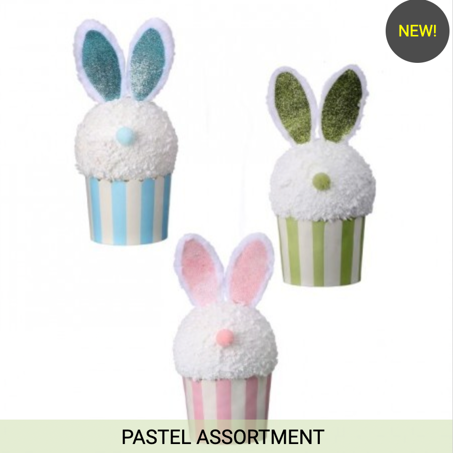 7" VINTAGE EASTER FAUX SNOWCONE W/STRIPE CUP - SET OF 3