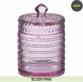 7.5" VINTAGE HOBNAIL GLASS JAR WITH LID