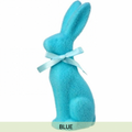 TERRACOTTA FLOCKED BUNNY 9.25" - BLUE