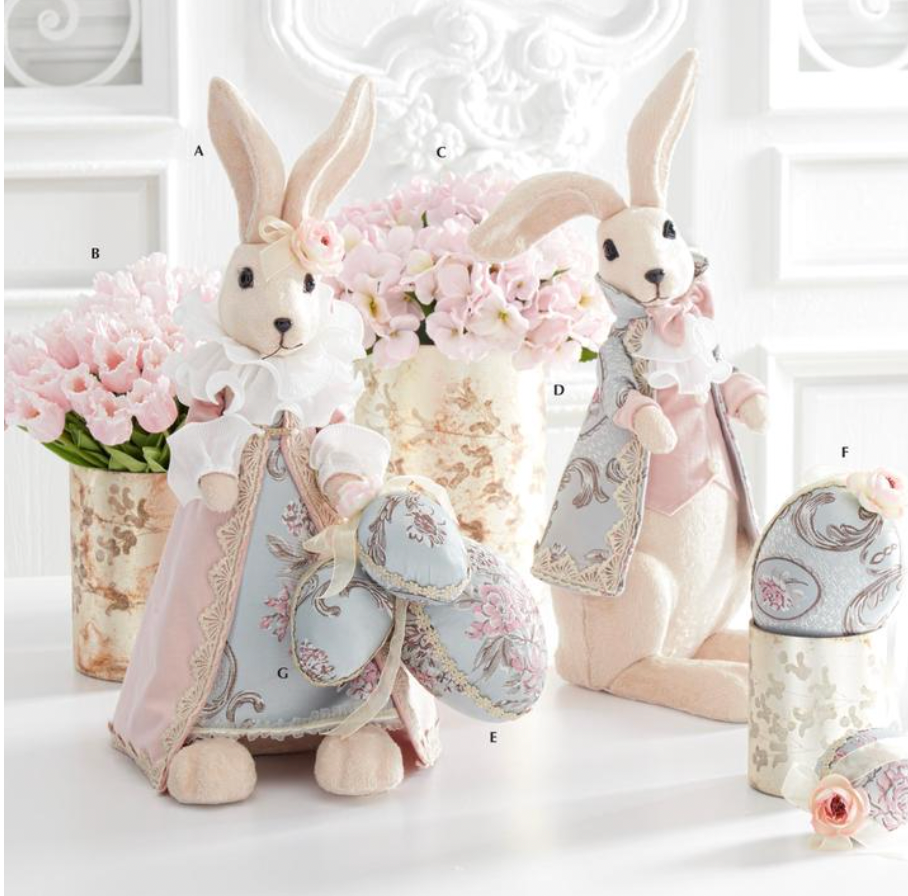 20" Royal Easter Bunnies Wearing Jackets - SET OF 2